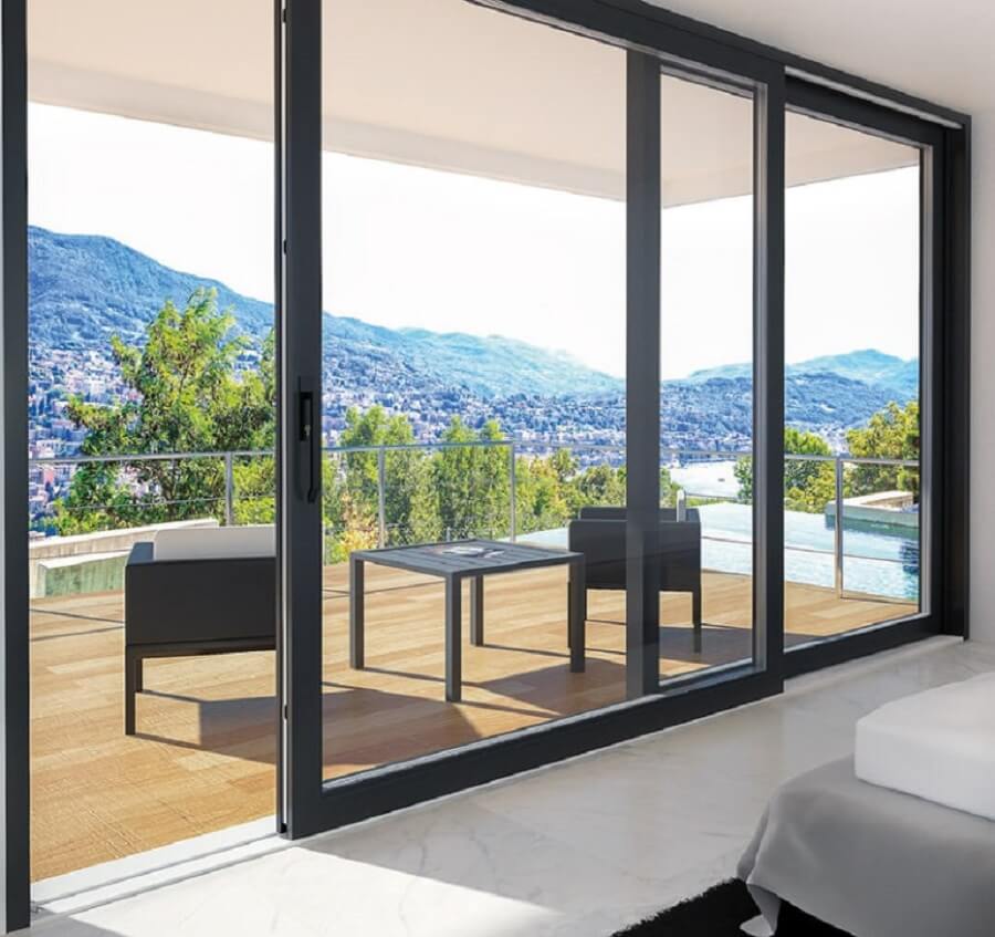 Mẫu cửa nhôm kính kéo ngang cho phòng ngủ